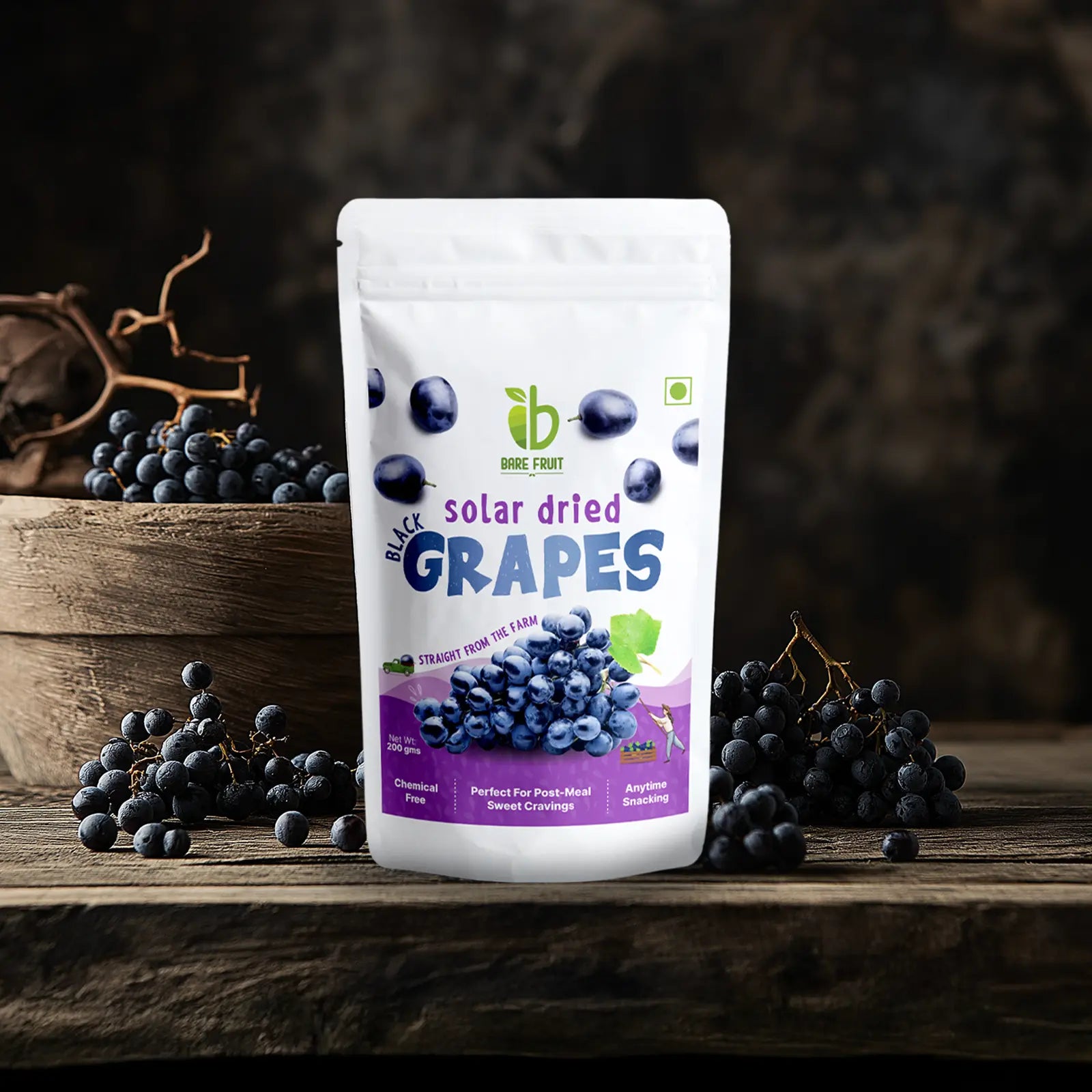 Solar Dried Black Grapes