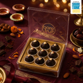Barefruit Solar Dried Dry Fruit Laddu in a Diwali-themed setting